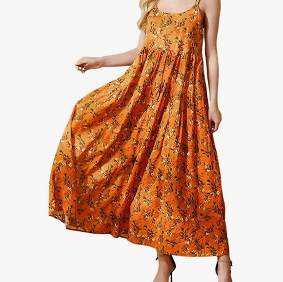 Women Casual Loose Bohemian Floral Print Dresses - Picture 7 of 12
